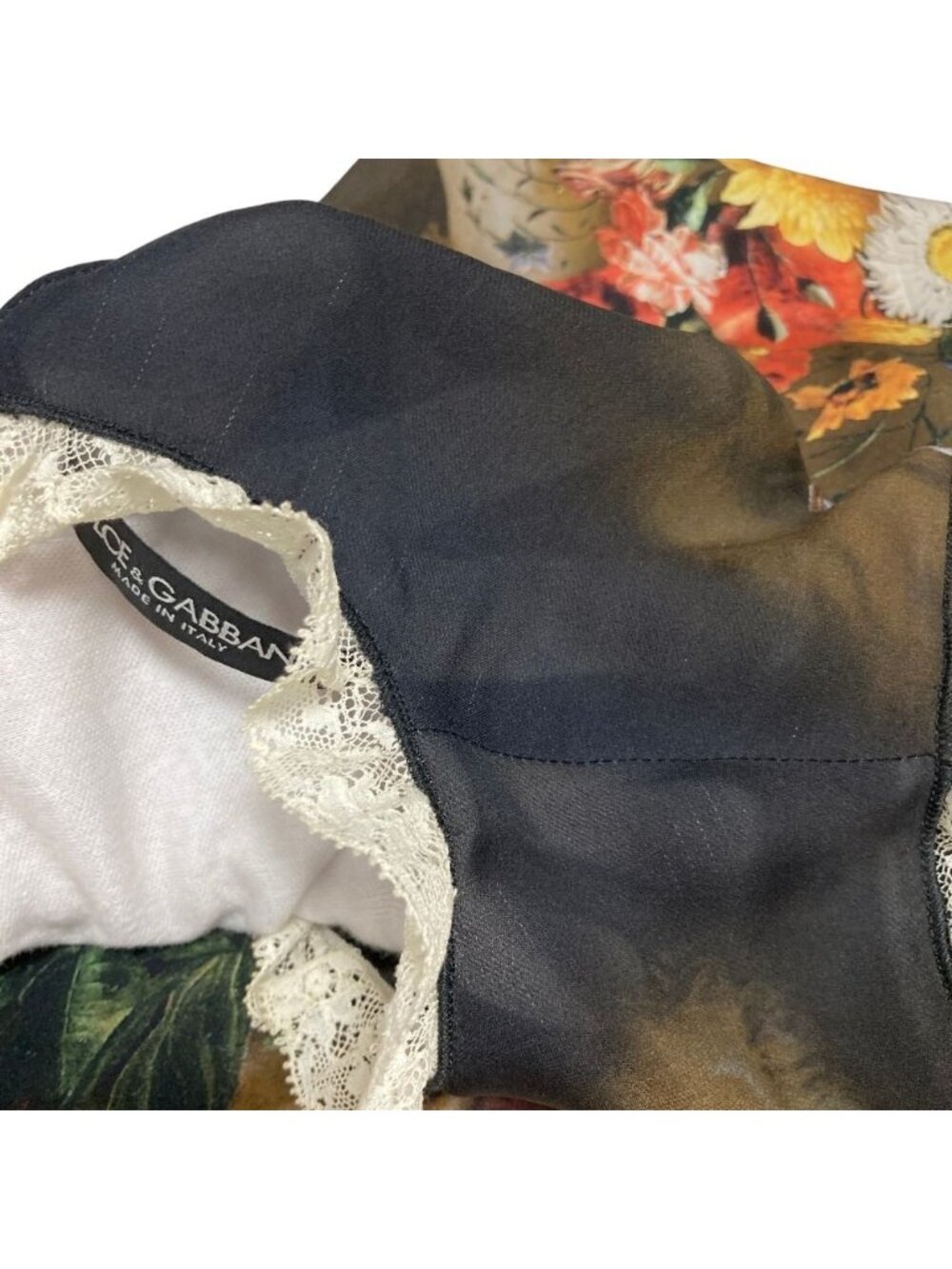 Dolce & Gabbana Flower Angel Print Sheer Sleeve Blouse Black 36 - Picture 12 of 14